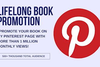 promote your book on my multimillion views pinterest account