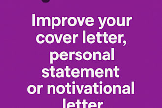 improve your cover letter, personal statement or motivational letter