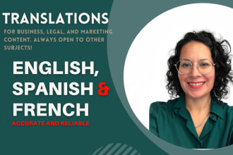 translate and proofread from english or french to spanish