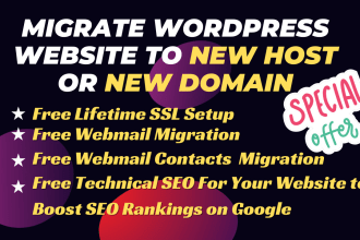 migrate wordpress website to a new host or new domain