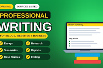 write professional essays, research summaries and reports