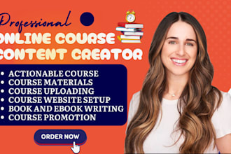 do online course creation, course content, workbook design kajabi course website