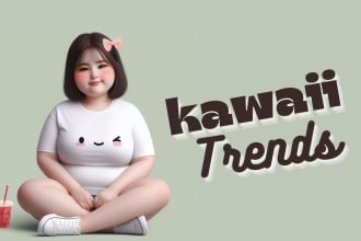 do create trending kawaii cute faces for women tshirts