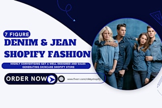 design superb denim fashion jean fashion shopify store clothing store website