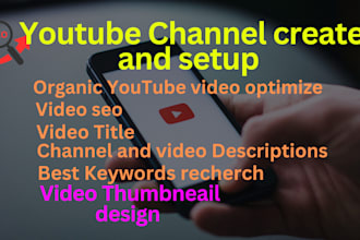 be your youtube channel manager and video seo expert