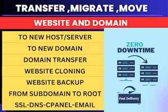 move or transfer ,migrate your website to new host or domain