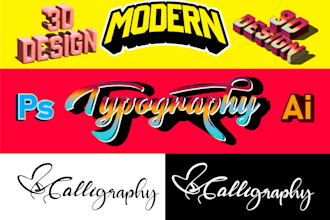 the best custom typography calligraphy handwritten and 3d logo design expert