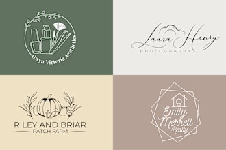 design minimalist botanical feminine hand drawn logo