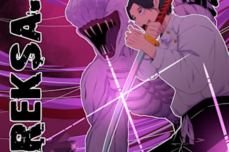 draw anime illustrations or anime posters for you