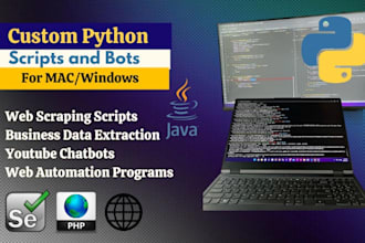 develop custom python web scraping scripts and custom python bots