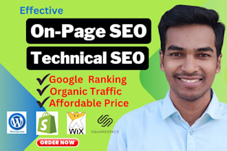 do onpage SEO for shopify wordpress wix for top rank,technical optimization