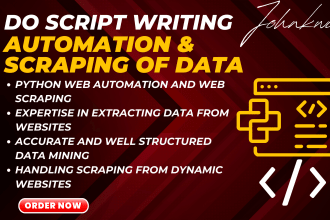 write scripts for web automation, scraping and data analysis