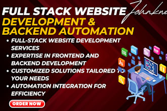 provide full stack website development services with backend and automation