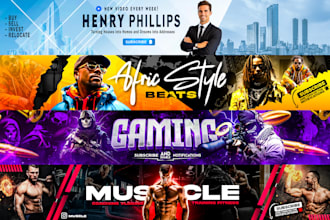 design an outstanding youtube banner and logo