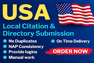 do 400 USA local citations and directory  submission for local seo