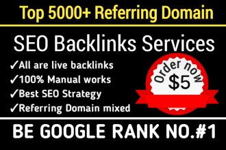 make 5000 referring domain SEO backlinks for google 1st page ranking