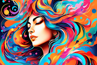 draw a digital abstract art illustration, prints, or book cover