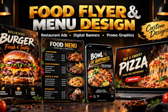 design a mouthwatering restaurant flyer and food promo poster