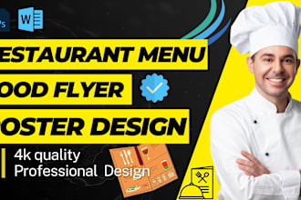 make unique restaurant menu ,food flyer or poster design