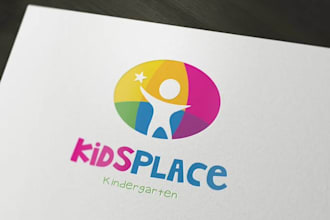design childcare, education kids, and children logo
