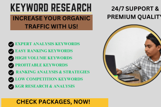 provide expert analysis keywords, indexing, semrush, kgr and organic research