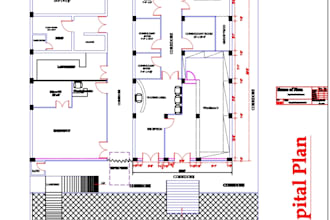 present a 2d model plan for hospital project