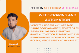 automate tasks and web scraping using python selenium