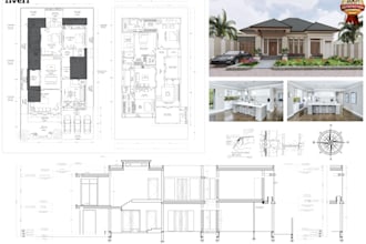 draw and design architectural floorplans ,elevations and sections
