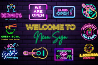design 3 custom neon logo for you in just 6 hours