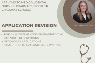 edit your medical, dental, or graduate school personal statement