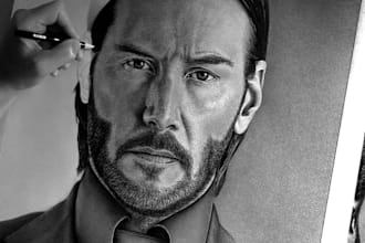 draw realistic pencil sketch, portrait and drawing from photo