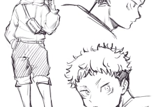 sketch expression sheet of your favourite anime characters