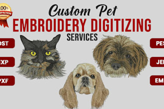 custom pet embroidery digitizing