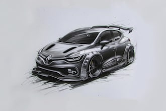 sketch a car or vehicle design concept using digital drawing