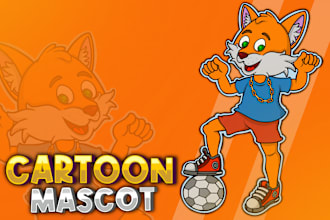 make professionals animal cartoon character and sports mascot