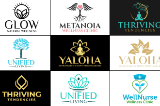do holistic health wellness spiritual yoga healing logo design