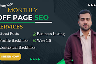 do monthly off page SEO service, high quality do follow instant index backlinks
