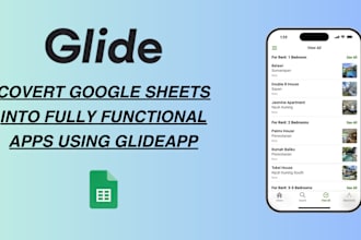build mobile app using glideapps and google sheets or excel