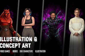 make concept arts and illustration