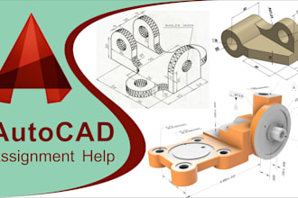 2d, 3d autocad drawing assignments