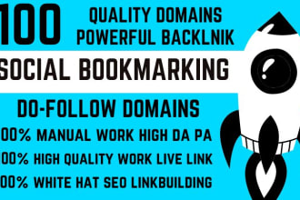 give 100 social bookmarking on high da, pa, tf, cf backlnik