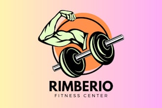 create trendy fitness, gym, health and sports logo design