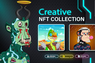 design unique nft art collection with metadata,minting