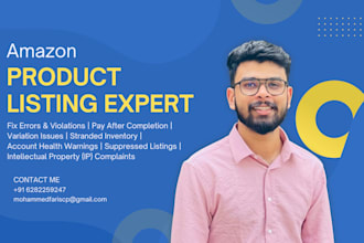 create amazon product listing and variation or fix amazon listing