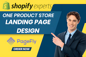 design shopify one product landing page using pagefly