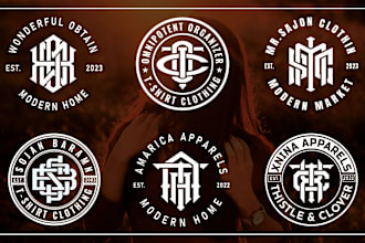 design monogram logo, urban, streetwear and clothing brand