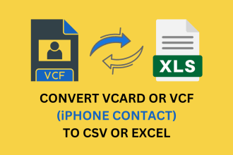 convert vcard or vcf to CSV or excel, PDF related works, images to word