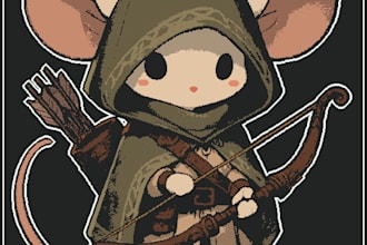 draw and design an original character for you in pixel art