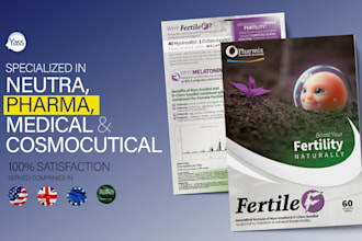 design medical, pharmaceutical, nutraceutical brochure or flyer