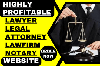 design a highly profitable lawyer, attorney, law firm, legal law, notary website